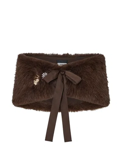 Liu •jo Stole In Faux Fur In Brown