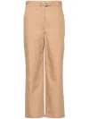 Liu •jo Straight Cotton Pants With Belt In Beige