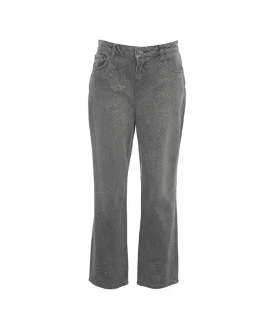 Liu •jo Liu Jo High Waist Black Jeans With Rolled Cuffs In Gray