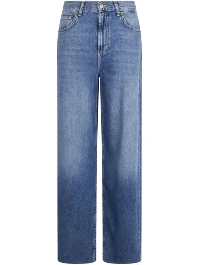Liu •jo Liu Jo Straight Denim Jean Pants Logo Pocket In Blue