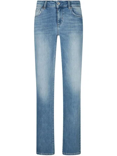 Liu •jo Liu Jo Straight-fit Classic Blue Jeans With Concealed Fly And Signature Logo