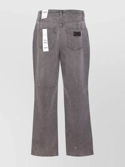 Liu •jo Straight Fit Glitter Jeans Trousers In Gray