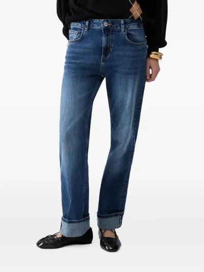 Liu •jo Straight Jeans With Cuffs In Blue