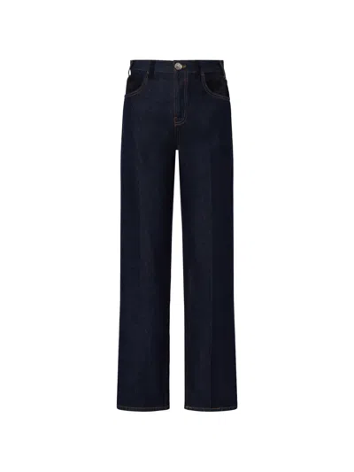 Liu •jo Straight Jeans With Fabric Details In Blue