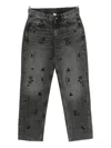 Liu •jo Straight-leg Black Jeans With Distressed Detailing In Gray