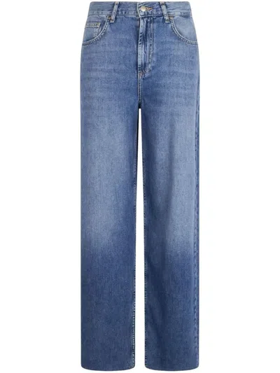 LIU •JO STRAIGHT-LEG HIGH-WAISTED BLUE JEANS