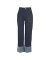 Liu •jo Straight-leg Jeans With Cuffs In Blue