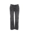 Liu •jo Straight-leg Jeans With Rhinestones In Gray