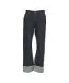 Liu •jo Straight Leg Jeans With Rolled Hem In Black