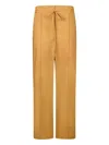 Liu •jo Mustard Yellow Trousers With Belt In Brown