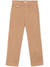 Liu •jo Straight Trousers In Caramel Brown In Beige