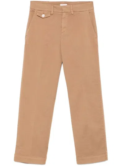 Liu •jo Straight Trousers In Caramel Brown In Beige