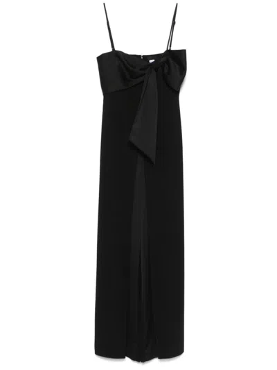 Liu •jo Liu Jo Strapless Black Jumpsuit With Front Bow Detail