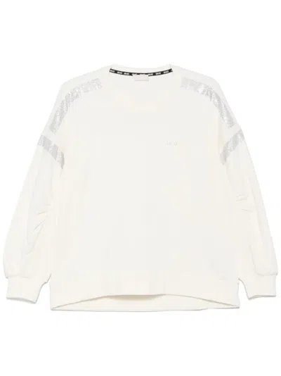 Liu •jo Strass-embellished Sweatshirt In White