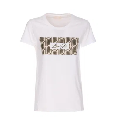 LIU •JO STRASS LOGO T-SHIRT