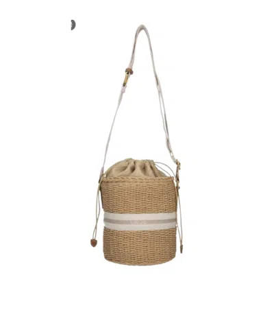 Liu •jo Liu Jo Straw Bucket Bag In Brown