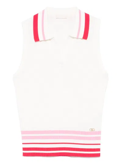 LIU •JO STRIPE-DETAIL TOP