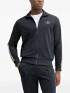 Liu •jo Stripe-detail Zip-up Track Sweatshirt In Blue