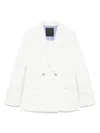 Liu •jo Liu Jo Double-breasted Pinstripe Blazer With Structured Shoulders In 白色