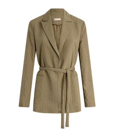 LIU •JO LIU JO STRIPED BELTED BLAZER