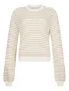 Liu •jo Striped Button-detailed Jumper In Neutral