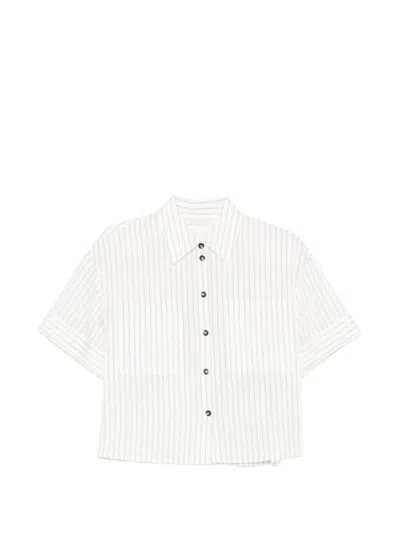 Liu •jo Striped Button Shirt In Neutral