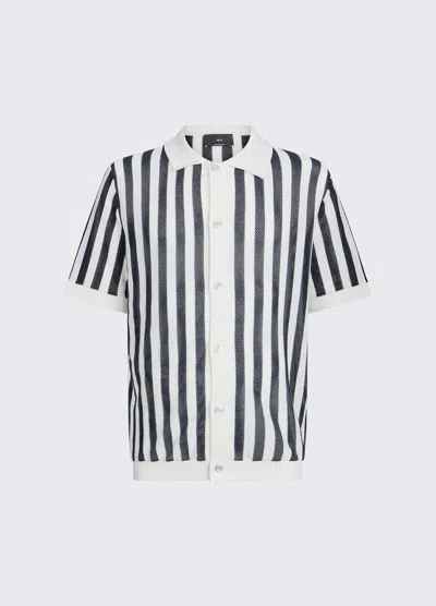 Liu •jo Striped Cardigan Man White-blue In Multi