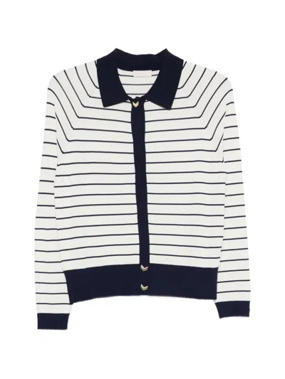 Liu •jo Striped Cardigan In White