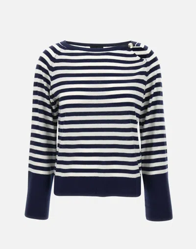 LIU •JO LIU JO STRIPED CASHMERE WOOL SWEATER
