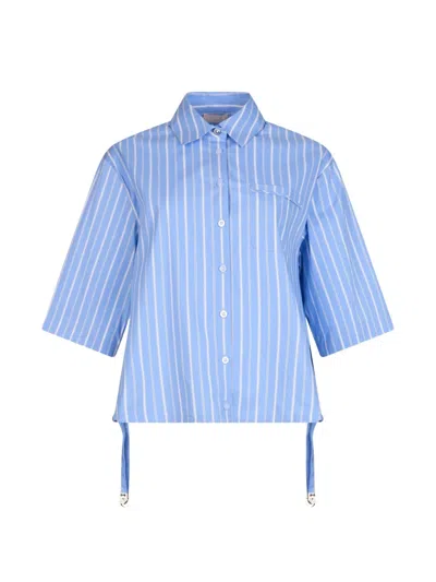 Liu •jo Striped Chest-pocket Shirt In Blue