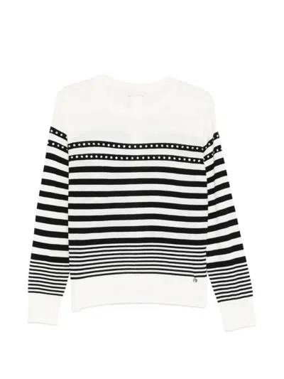 Liu •jo Striped Embellished Sweater In Multi