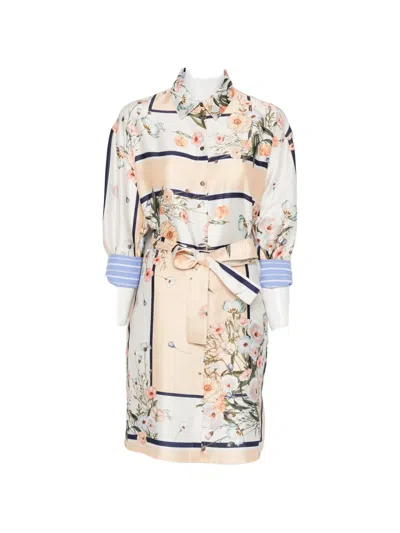 Liu •jo Striped Floral Dress In Multi