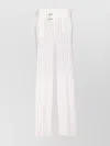 Liu •jo Striped High Waist Wide Leg Trousers In White
