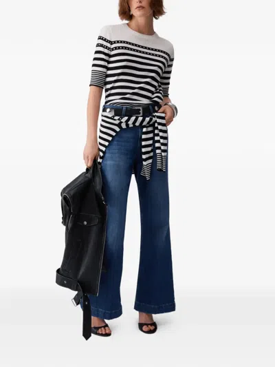 Liu •jo Striped Jewel Jumper In White
