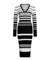Liu •jo Black And White Knit Midi Dress In Black