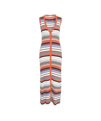 LIU •JO LIU JO STRIPED KNIT MAXI DRESS