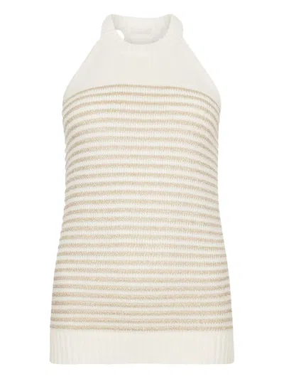 Liu •jo Striped Lurex® Top In White