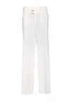 Liu •jo Liu Jo High Waisted Pinstripe Wide Leg Trousers In White