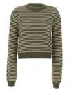 Liu •jo Striped-pattern Sweater In Green