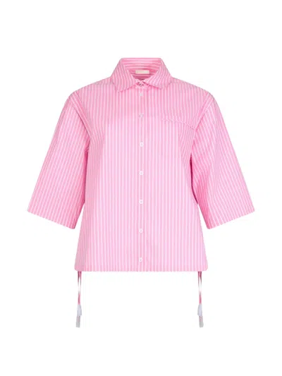 Liu •jo Striped Pocket Shirt In Pink