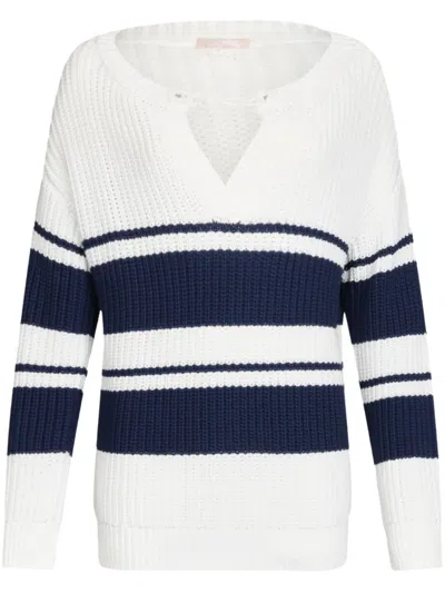 Liu •jo Striped Pullover In Weiss