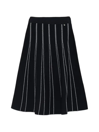 Liu •jo Striped Skirt In Black