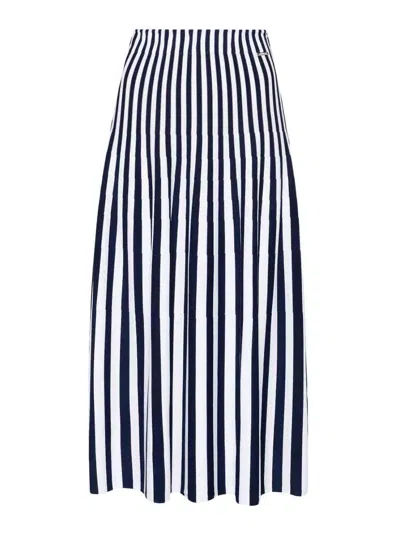 Liu •jo Striped Skirt In Blue