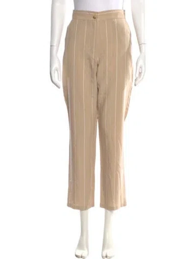 Pre-owned Liu •jo Striped Straight Leg Pants In Neutral