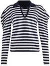 Liu •jo White And Blue Wool And Cashmere Jumper In Blue
