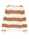 Liu •jo Striped Sweater In Brown