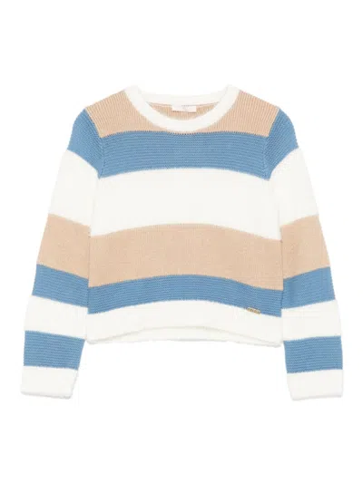 Liu •jo Kids' Striped Sweater In Butter