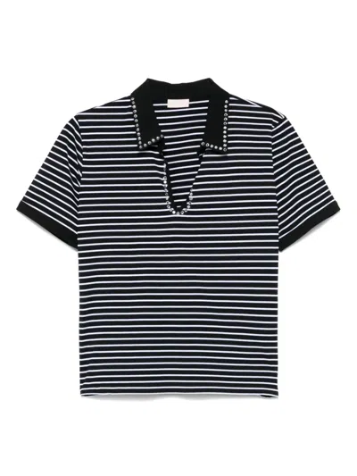 Liu •jo Gestreiftes T-shirt In Schwarz