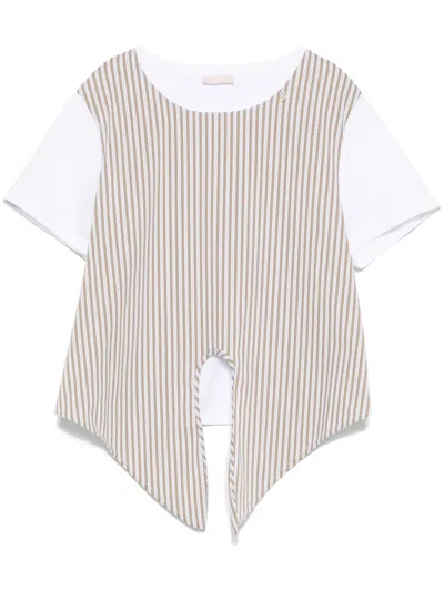 Liu •jo Striped T-shirt In White