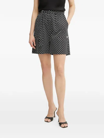 Liu •jo Striped Tie Shorts In Black